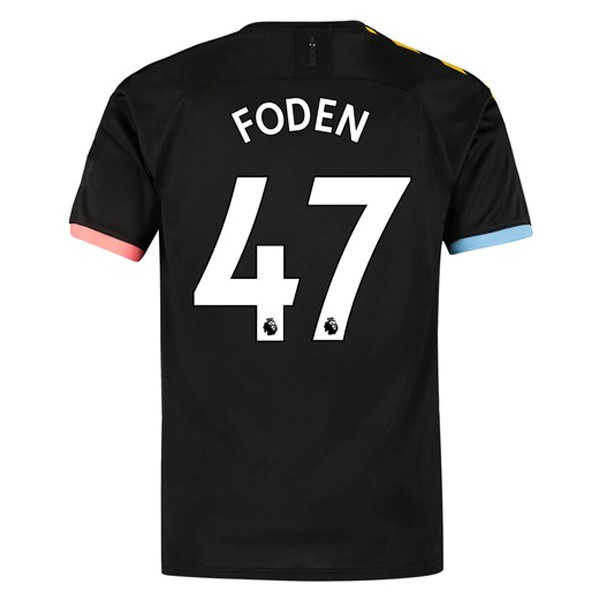 Camiseta Manchester City NO.47 Foden Segunda equipo 2019-20 Negro